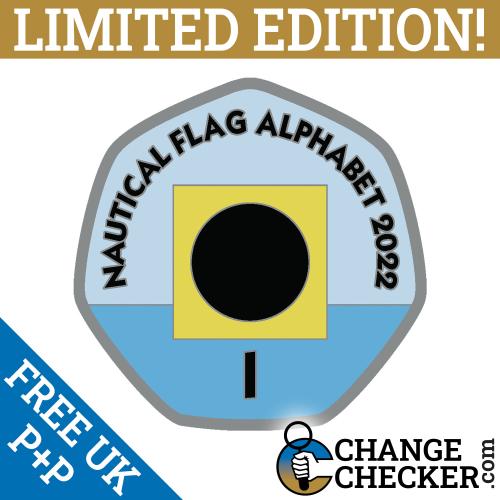 Letter I - Nautical Flag Alphabet 2022 50p Shaped Coins TGBCH Limited Edition