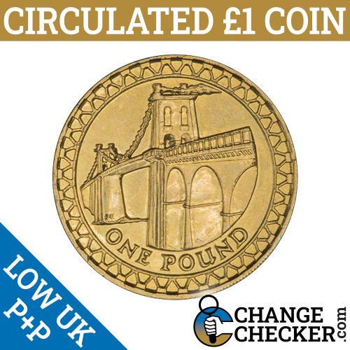 2005 Wales Menai Straits Bridge £1 One Pound Coin Circulated Queen Elizabeth II