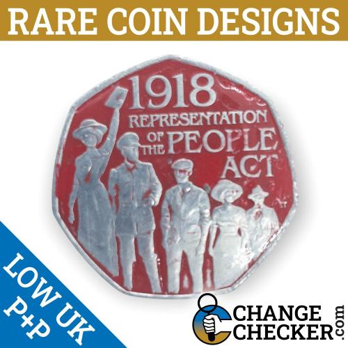 2018 Representation of People Act 50p Coin Colour Coloured Unique Rare Enamel