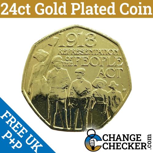 Gold Plated Representation Peoples Act 2018 50p Coin Uncirculated fr/ Sealed Bag