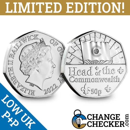 2022 Head of the Commonwealth 50p Fifty Pence Guernsey BUNC Coin Jubilee Queen