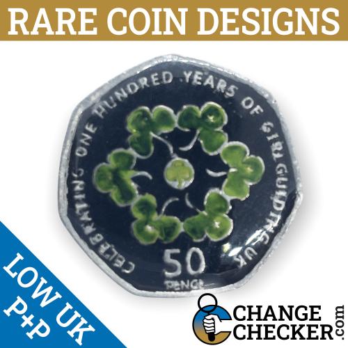 2010 Girlguiding 50p Coin Multi Colour Coloured Unique Rare Enamel Girl Guides