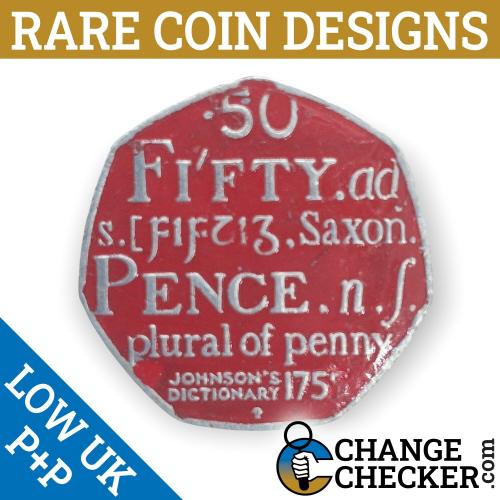 2005 Johnson's Dictionary 50p Coin Multi Colour Coloured Unique Rare Enamel