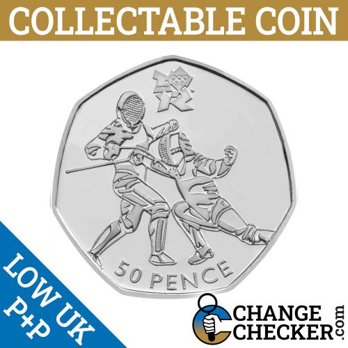 2011 Fencing 50p 2012 Olympic Rare Coins Circulated Olympics Sword Fighting