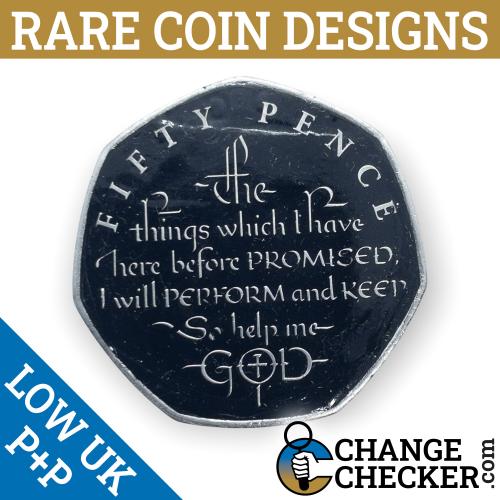 2018 Isle of Man Coronation Oath 50p Coin Colour Coloured Unique Rare Enamelled