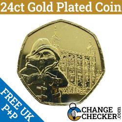 Gold Plated Paddington Tower of London 2019 50p Coin Uncirculated Fr/ Sealed Bag