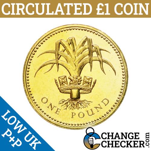 1990 Welsh Leek £1 Pound Coin Circulated Condition Queen Elizabeth II Wales