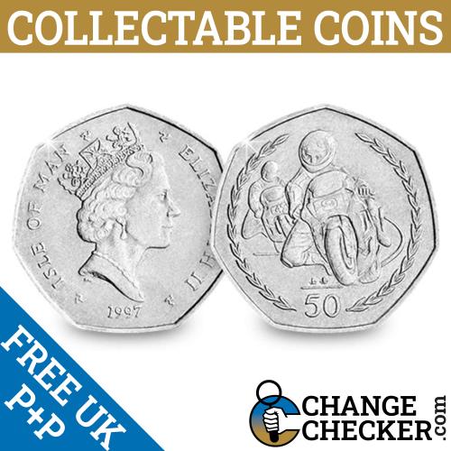 1997 Isle of Man TT Races IOM Bike 50p Coin Unique Motorbike Racing Tourist Trop