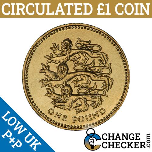 1997 England Three Lions £1 One Pound Coin Circulated Condition Queen Elizabeth 