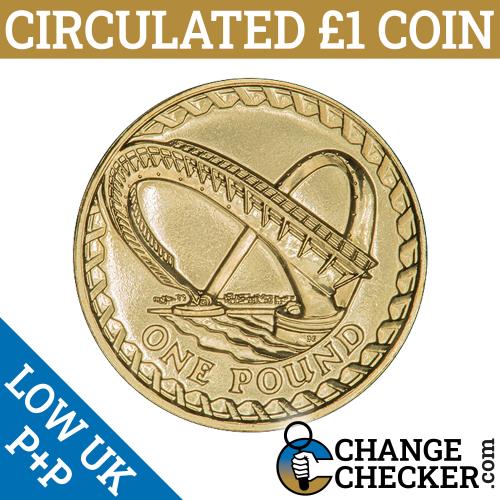 2007 England Gateshead Millennium Bridge £1 One Pound Circulated Queen Elizabeth