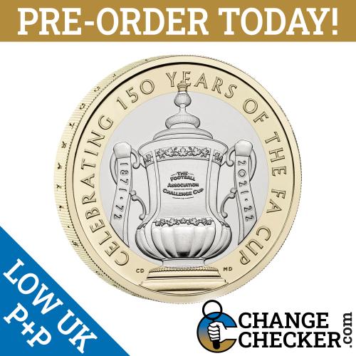 Naked 150th Anniversary FA Cup 2022 £2 Two Pounds Coin WRITING CORRECT WAY BUNC