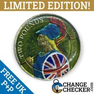 2016 Britannia £2 Two Pounds Coin Multi Coloured Unique Rare Enamelled