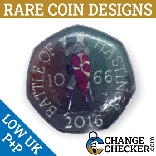 2016 Battle of Hastings 50p Coin Multi Colour Coloured Unique Rare Enamel Limite