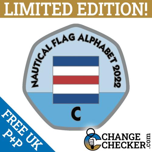 Letter C - Nautical Flag Alphabet 2022 50p Shaped Coins TGBCH Limited Edition Pr