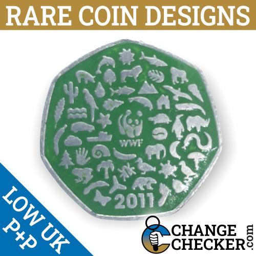 2011 WWF 50p Coin Multi Colour Coloured Unique Rare Enamel Limited Edition