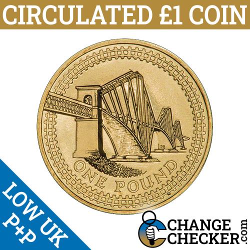 2004 Scotland Forth Bridge £1 One Pound Coin Circulated Queen Elizabeth Scottish