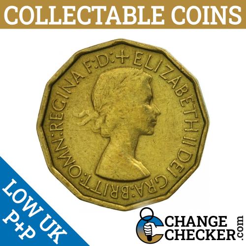 1954 Queen Elizabeth II 2nd Threepence 3d Circulated Coin Pre Decimal FREE P+P