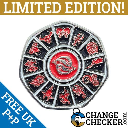Pisces 2022 Zodiac Astrology Horoscope Rare 50p Shaped Coin Limited Edition