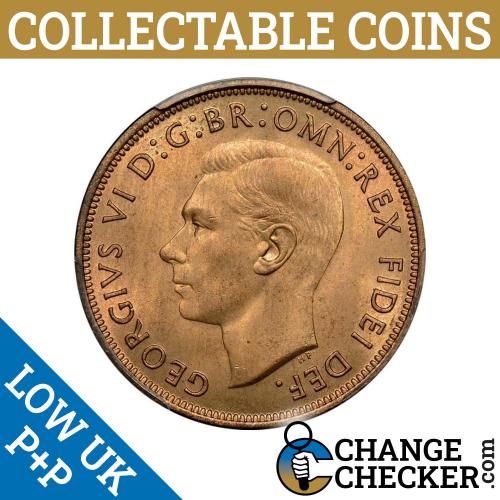 1945 George 6th Half Penny 1/2d Circulated History Coin Pre Decimal - FREE P+P