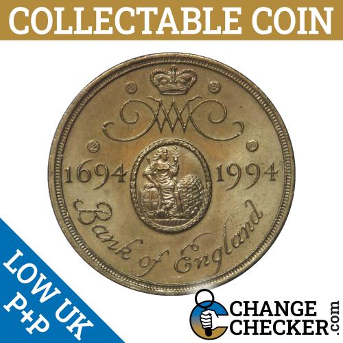 1694-1994 Bank Of England Two Pounds Writing Correct Way Up Heads Side Up £2