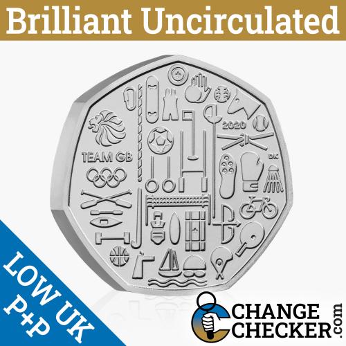 Naked Team GB UK BU 50p Coin 2021 Brilliant Uncirculated - In Stock No Packaging