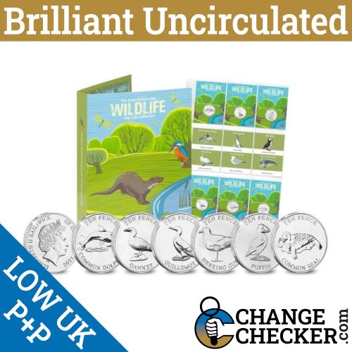 2021 Guernsey 10p Coin BUNC Set X 6 WildLife Mammals Brilliant Uncirculated