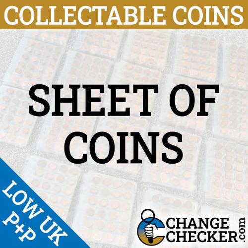 1975 Sheet Of 24 Coins 5 Francs Belgium Five Francs Circulated Condition