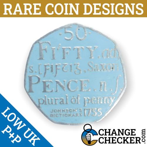 2005 Johnson's Dictionary 50p Coin Multi Colour Coloured Unique Rare Enamel