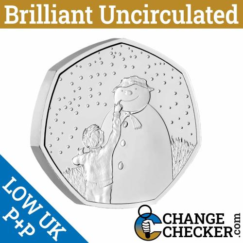 Naked Snowman BU 50p 2021 Coin Brilliant Uncirculated - In Stock Now Christmas