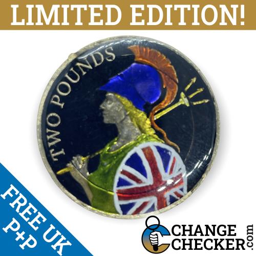 2016 Britannia £2 Two Pounds Coin Multi Coloured Unique Rare Enamelled