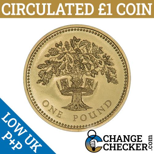1987 English Oak Tree £1 Pound Coin Uncirculated Condition Queen Elizabeth