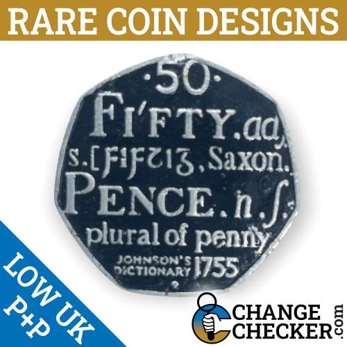 2005 Johnson's Dictionary 50p Coin Multi Colour Coloured Unique Rare Enamel