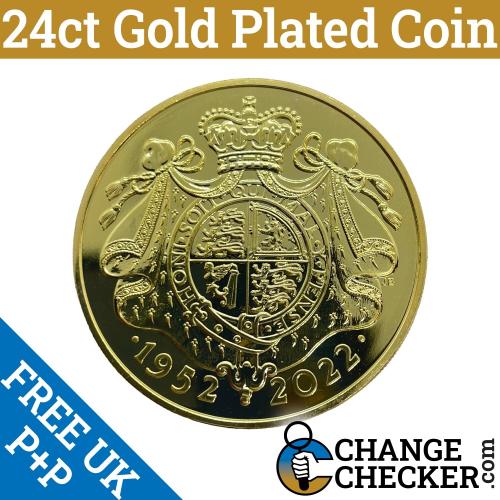 Gold Plated BUNC Platinum Jubilee 2022 £5 Five Pounds Coin 5th Portrait Queen