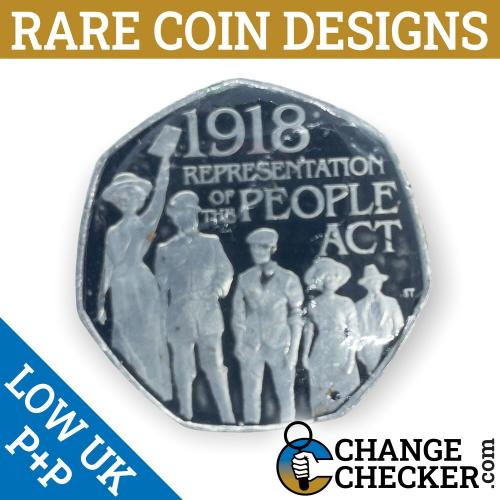 2018 Representation of People Act 50p Coin Colour Coloured Unique Rare Enamel