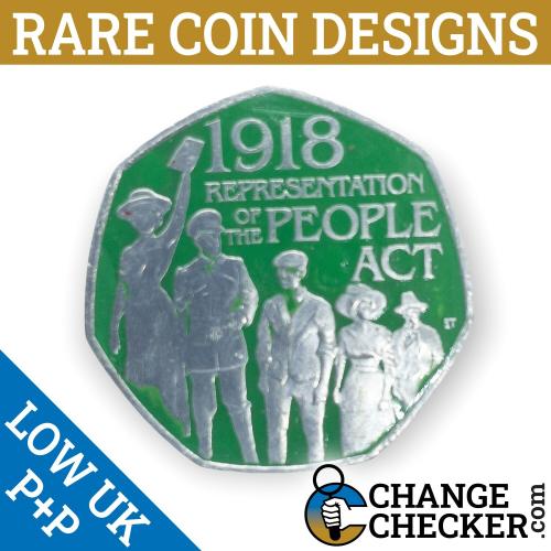 2018 Representation of People Act 50p Coin Colour Coloured Unique Rare Enamel