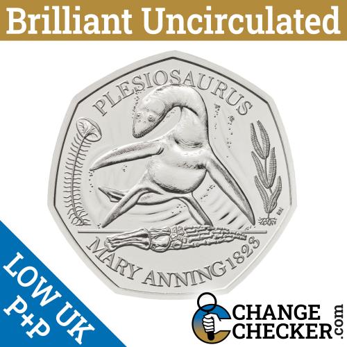 Naked Plesiosaurus BU 50p Coin Brilliant Uncirculated - No Packaging In Stock