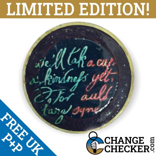 2009 Robert Burns £2 Two Pounds Coin Multi Colour Coloured Unique Rare Enamelled