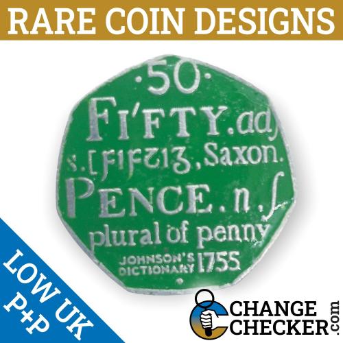 2005 Johnson's Dictionary 50p Coin Multi Colour Coloured Unique Rare Enamel