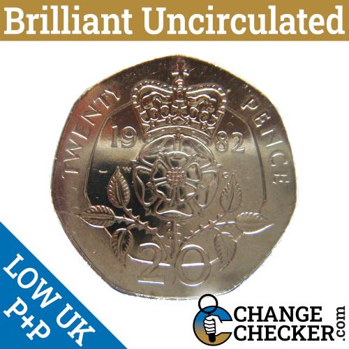 20p 1982 Uncirculated QE 2nd Twenty Pence From A Proof / Year Set