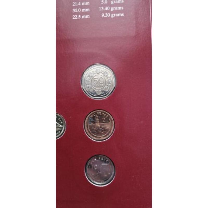 Coin Sets Of All Nations- GIBRALTAR  Candy Tuft 50p, National Day £1