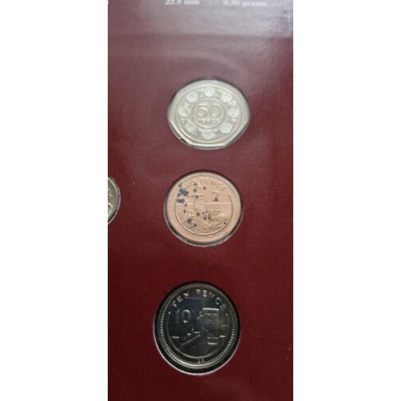 Coin Sets Of All Nations- GIBRALTAR  Candy Tuft 50p, National Day £1