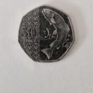 2023 Atlantic Salmon 50p coin Circulated Condition. NO Privy Mark