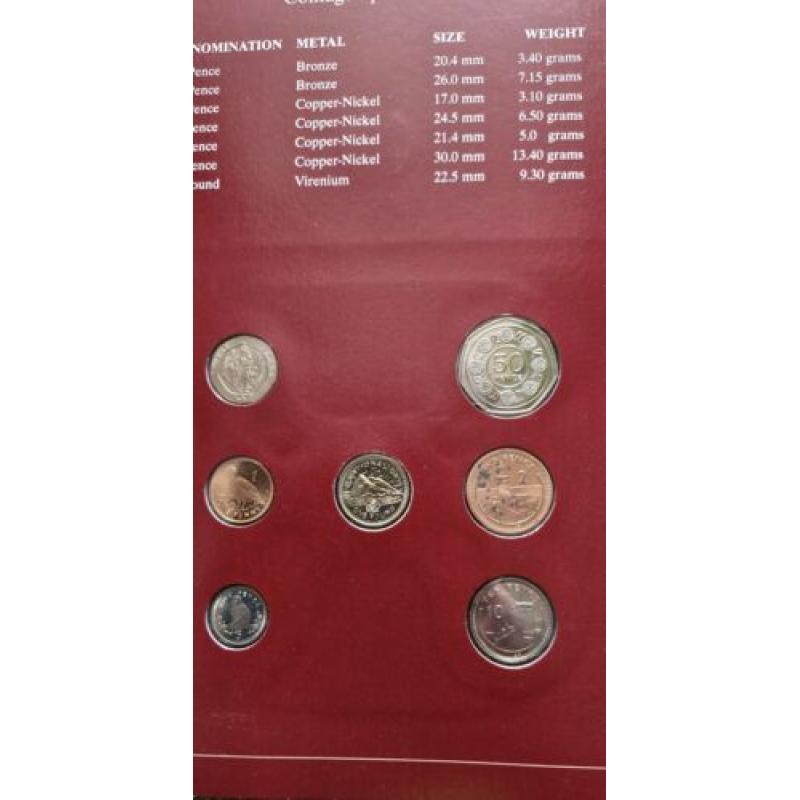 Coin Sets Of All Nations- GIBRALTAR  Candy Tuft 50p, National Day £1