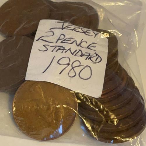 Jersey 1980 2p Decimal Two Pence Channel Islands VAT Receipt Given