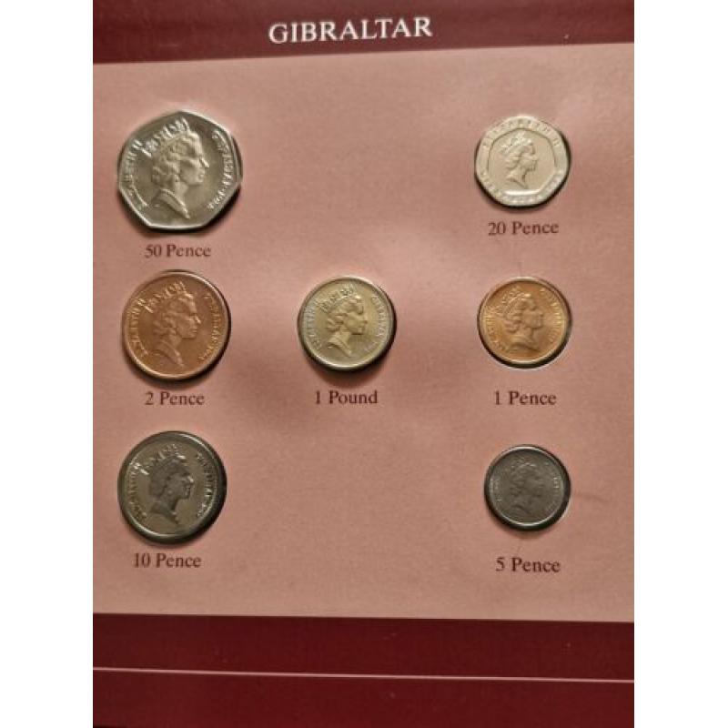 Coin Sets Of All Nations- GIBRALTAR  Candy Tuft 50p, National Day £1