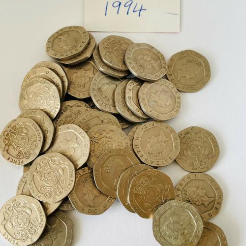 20p 1994 Circulated QE 2nd VAT Receipt Given