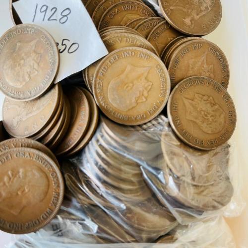 1928 George 5th Penny 1d VAT Receipt Given