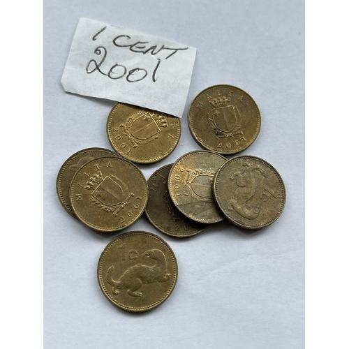 Malta 1 Cent 2001 One Cent Coat Of Arms and Weasel