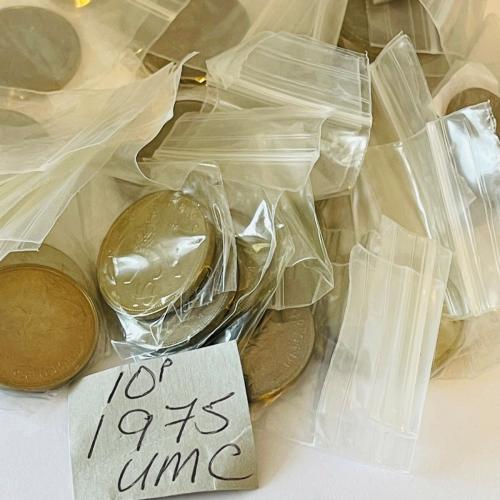 1975 Lion Passant Uncirculated Ten pence 10p Coins QE 2nd VAT Receipt Given