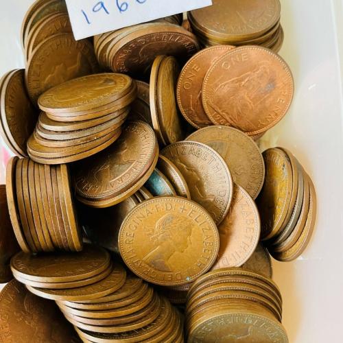 1966 QE 2nd Penny 1d VAT Receipt Given Queen Elizabeth Circulated
